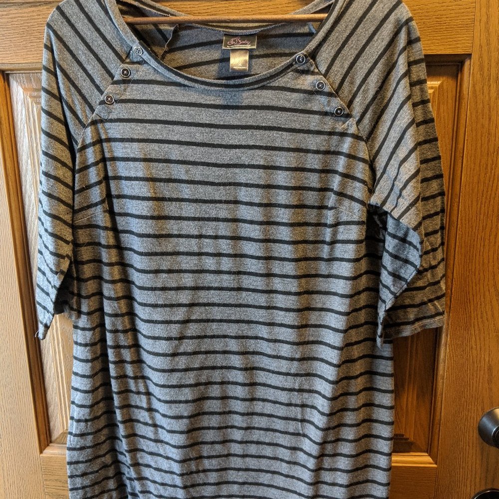 Maternity Black and Gray striped top